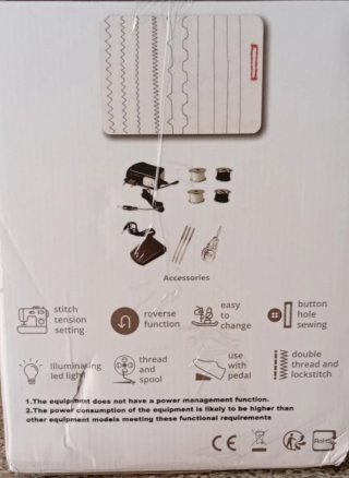 Máquina de coser blanca y negra