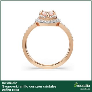 Swarovski anillo corazón cristales zafiro rosa