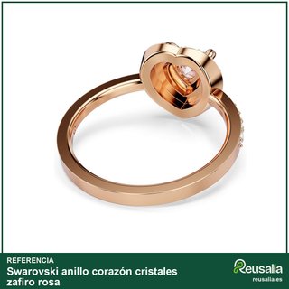 Swarovski anillo corazón cristales zafiro rosa