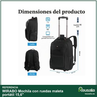 Mochila con ruedas maleta portátil 15,6"