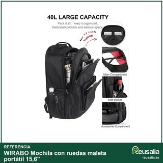Mochila con ruedas maleta portátil 15,6"