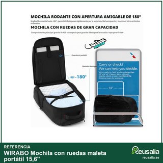 Mochila con ruedas maleta portátil 15,6"
