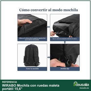 Mochila con ruedas maleta portátil 15,6"