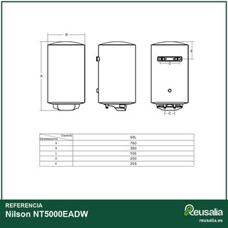 Nilson NT5000EADW termo eléctrico vertical 50