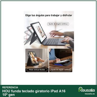 HOU funda teclado giratorio iPad A16 10ª gen