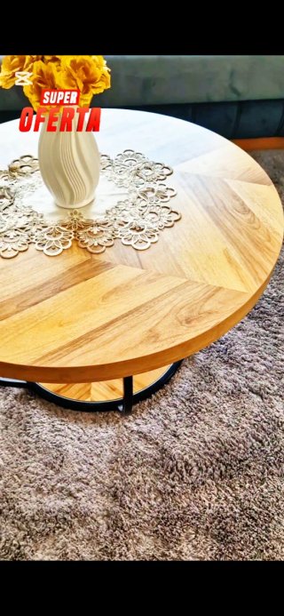 Mesa redonda madera y metal