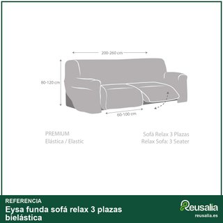 Eysa funda sofá relax 3 plazas bielástica