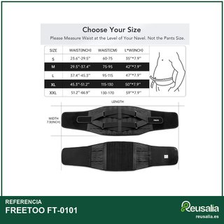 FREETOO faja lumbar soporte transpirable ajustable