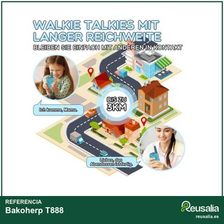 Bakoherp walkie talkie niños recargable aventura
