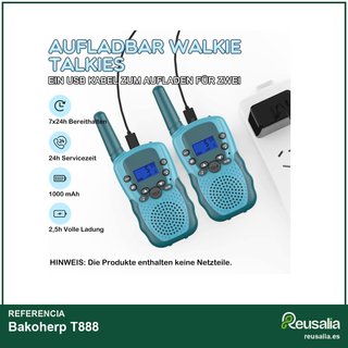 Bakoherp walkie talkie niños recargable aventura