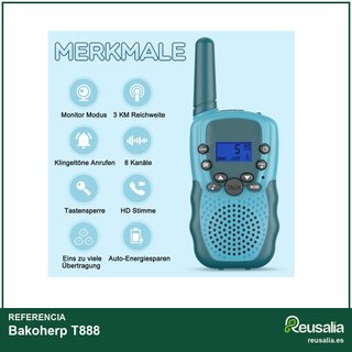 Bakoherp walkie talkie niños recargable aventura