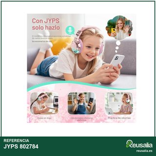 JYPS Auriculares inalámbricos Bluetooth niños rosa