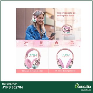 JYPS Auriculares inalámbricos Bluetooth niños rosa