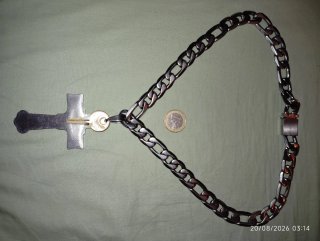 CADENA + CRUZ /  PLATACERO / 205 GRAMOS - 62 cm !