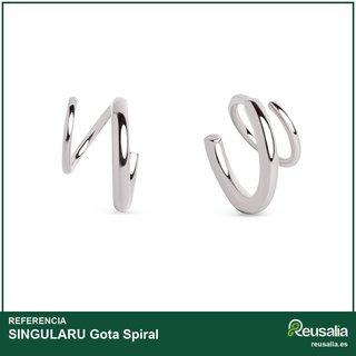 Singularu pendientes Gota Spiral plata ley