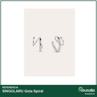 Singularu pendientes Gota Spiral plata ley