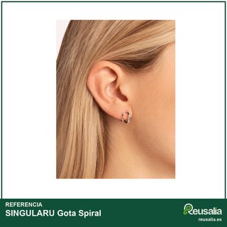 Singularu pendientes Gota Spiral plata ley