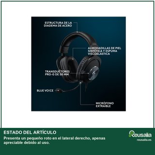 - Logitech G Pro X SE cable 3.5mm USB micrófono
