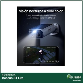 Baseus S1 Lite cámara exterior WiFi 2K solar