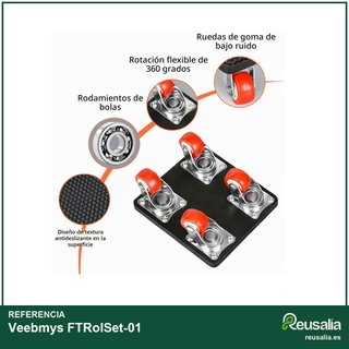 Juego elevador muebles pesados 9 piezas 500kg