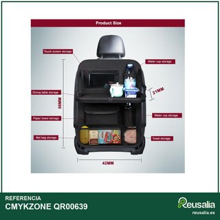 Organizador asiento coche con mesa plegable