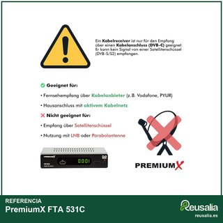 PremiumX FTA 531C receptor cable televisión