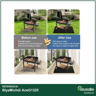 Alfombra ignífuga 122x97cm para barbacoa y