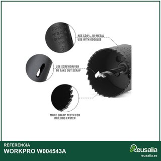 WORKPRO Kit 9 sierras agujero metal madera