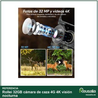 Rollei 32GB cámara de caza 4G 4K visión nocturna