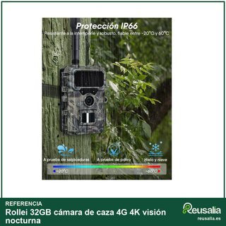Rollei 32GB cámara de caza 4G 4K visión nocturna