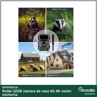 Rollei 32GB cámara de caza 4G 4K visión nocturna