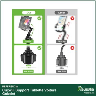 Soporte tablet coche portavasos 4-13'' universal