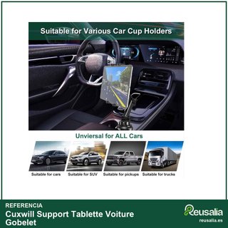 Soporte tablet coche portavasos 4-13'' universal