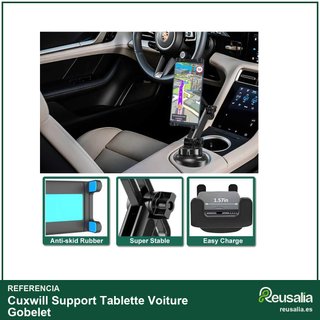 Soporte tablet coche portavasos 4-13'' universal