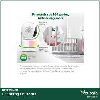 LeapFrog LF915HD vigilabebés cámara bebé HD 360°