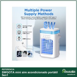SWGOTA mini aire acondicionado portátil 5en1