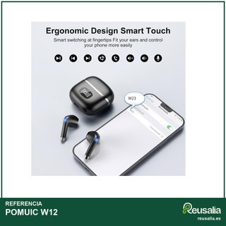 Auriculares inalámbricos Bluetooth 5.3 W12 IPX7