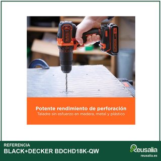 BLACK+DECKER BDCHD18K-QW taladro percutor