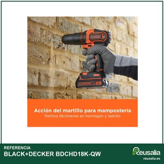 BLACK+DECKER BDCHD18K-QW taladro percutor