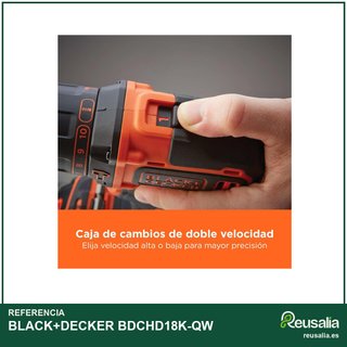 BLACK+DECKER BDCHD18K-QW taladro percutor