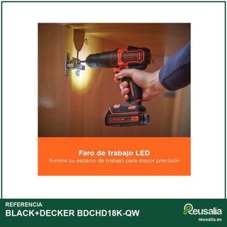 BLACK+DECKER BDCHD18K-QW taladro percutor