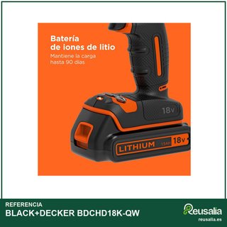 BLACK+DECKER BDCHD18K-QW taladro percutor