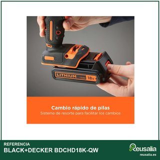 BLACK+DECKER BDCHD18K-QW taladro percutor