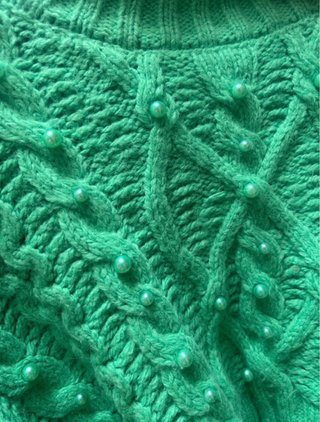 Jersey Zara verde perlas