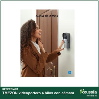 TMEZON videoportero 4 hilos con cámara