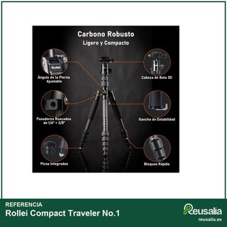 Rollei Tripode Carbono Compact Traveler 145cm