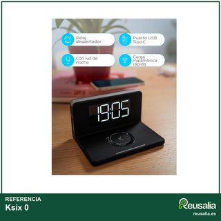 Ksix despertador digital carga rápida inalámbrica