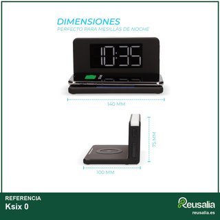 Ksix despertador digital carga rápida inalámbrica
