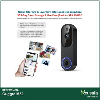 Guggre cámara timbre video 1080P detección