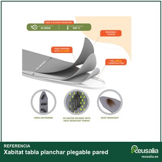 Xabitat tabla planchar plegable pared